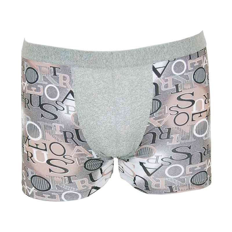 Microfiber Boksershorts m. print, Grå, L